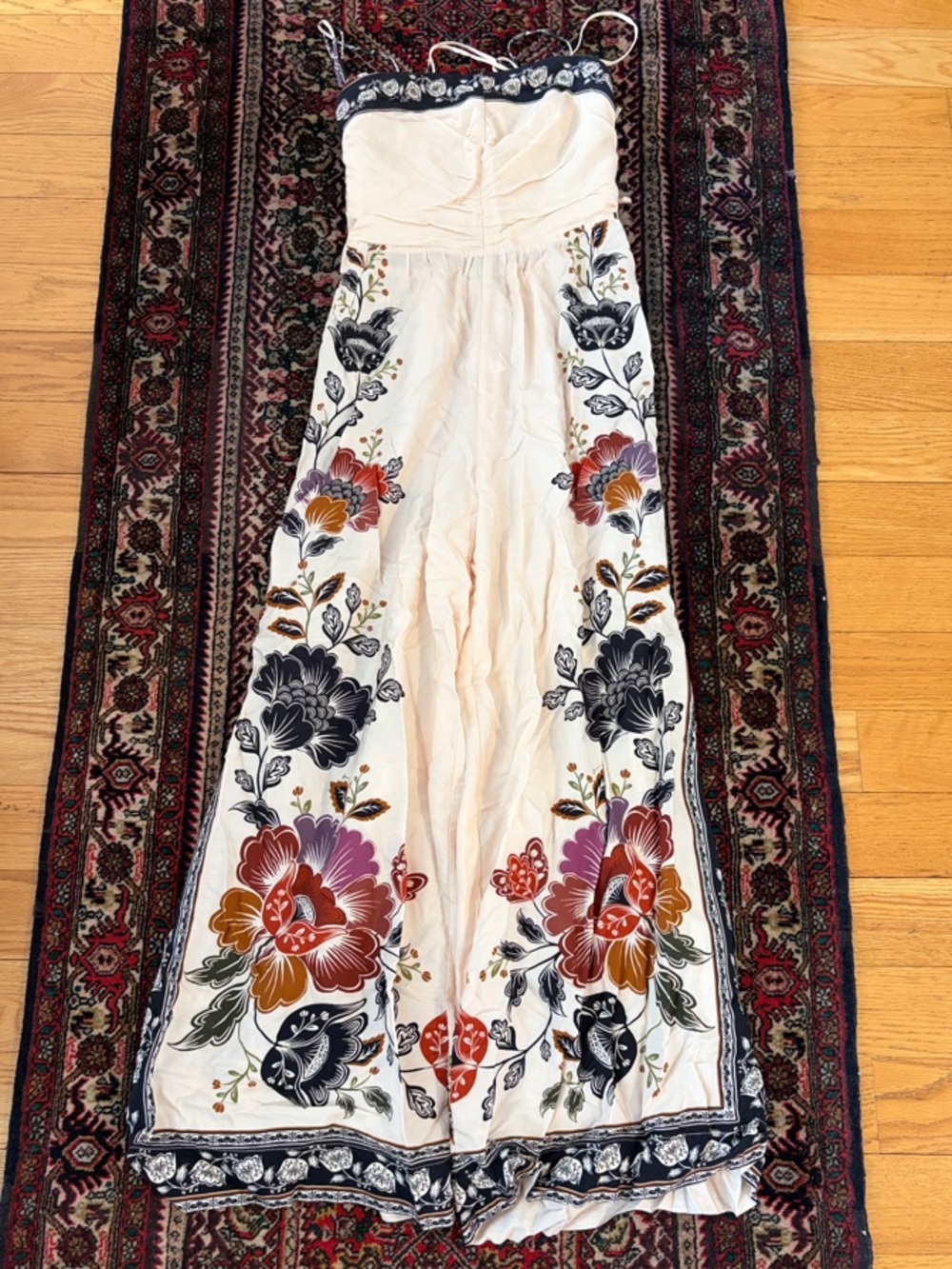 Floral Farm Rio Jumpsuit Dress in Cream with Multi-Color Print from Brazil
